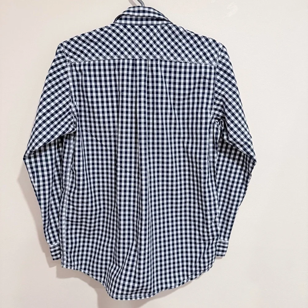 Tommy Hilfiger Collared Shirt Blue Checkered Button Down Size 16/18 Youth Large